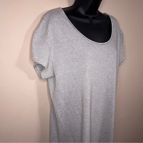 XL Alternative Apparel Black White Stripes Casual Preppy Stretch - Picture 4 of 10